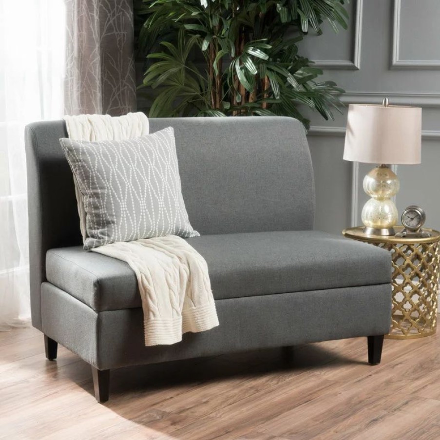 Sofas & Sectionals * | Gdfstudio Gdf Studio Toro Versatile Modern Fabric Storage Loveseat, Charcoal