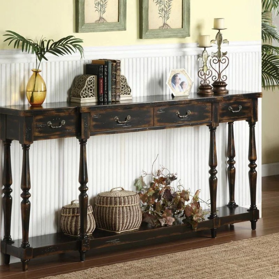 Console Tables * | Coast To Coast Imports, Llc 4-Drawer Console, Apperson Black