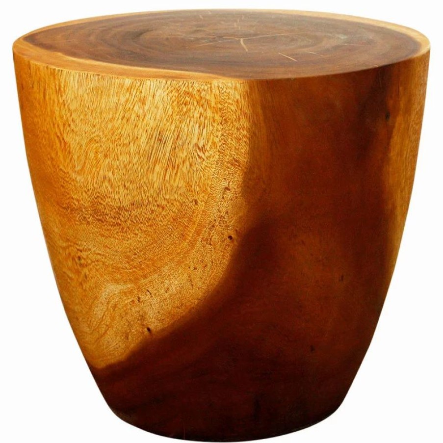 Coffee & Accent Tables * | Strata Furniture Oval Drum End Table, Oak