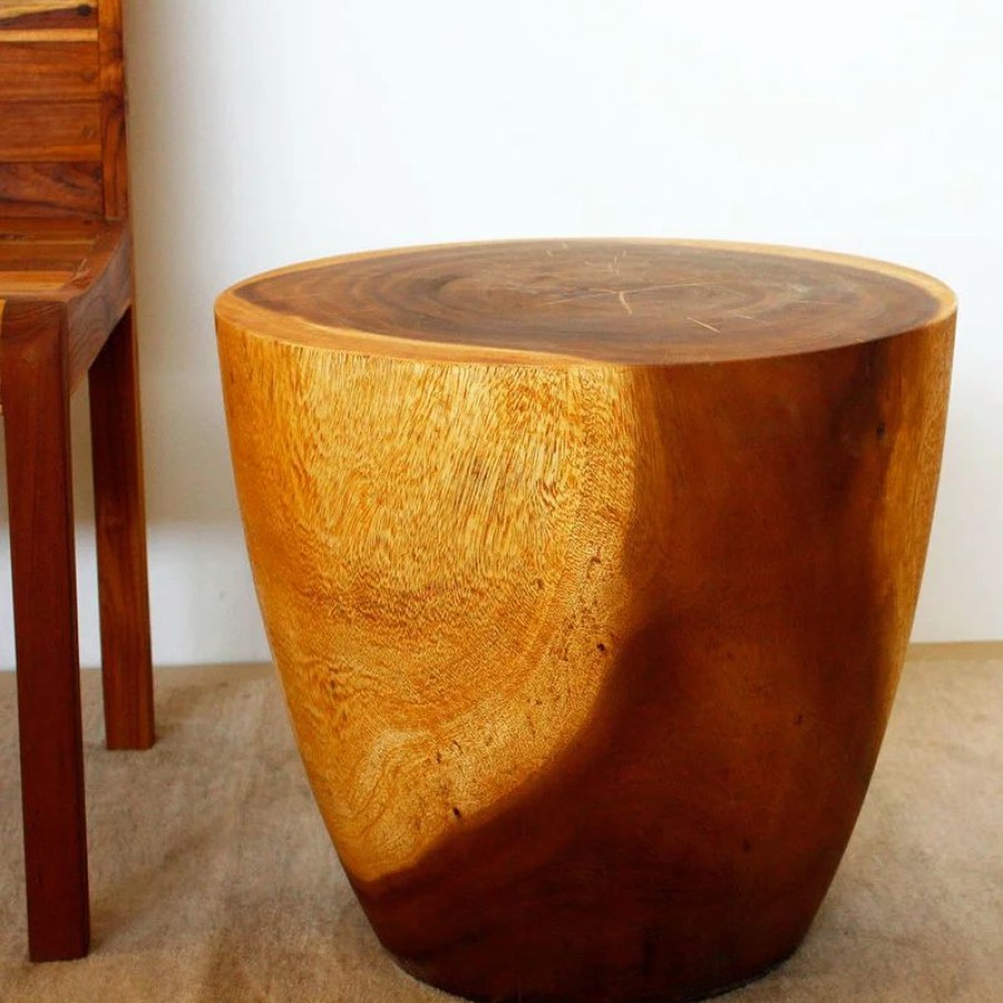 Coffee & Accent Tables * | Strata Furniture Oval Drum End Table, Oak
