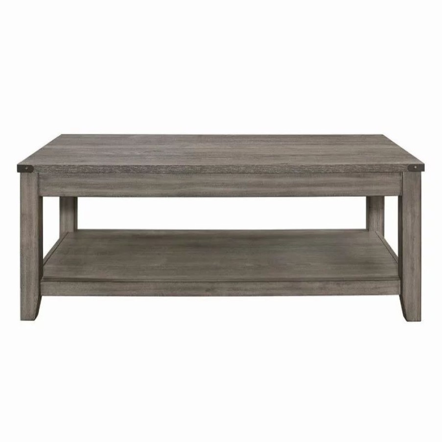 Coffee & Accent Tables * | Domain Industries Inc. Lexicon Woodrow Industrial Melamine Laminate Coffee Table In Gray