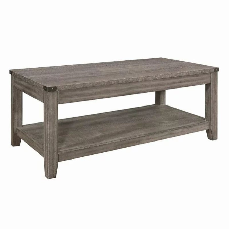 Coffee & Accent Tables * | Domain Industries Inc. Lexicon Woodrow Industrial Melamine Laminate Coffee Table In Gray