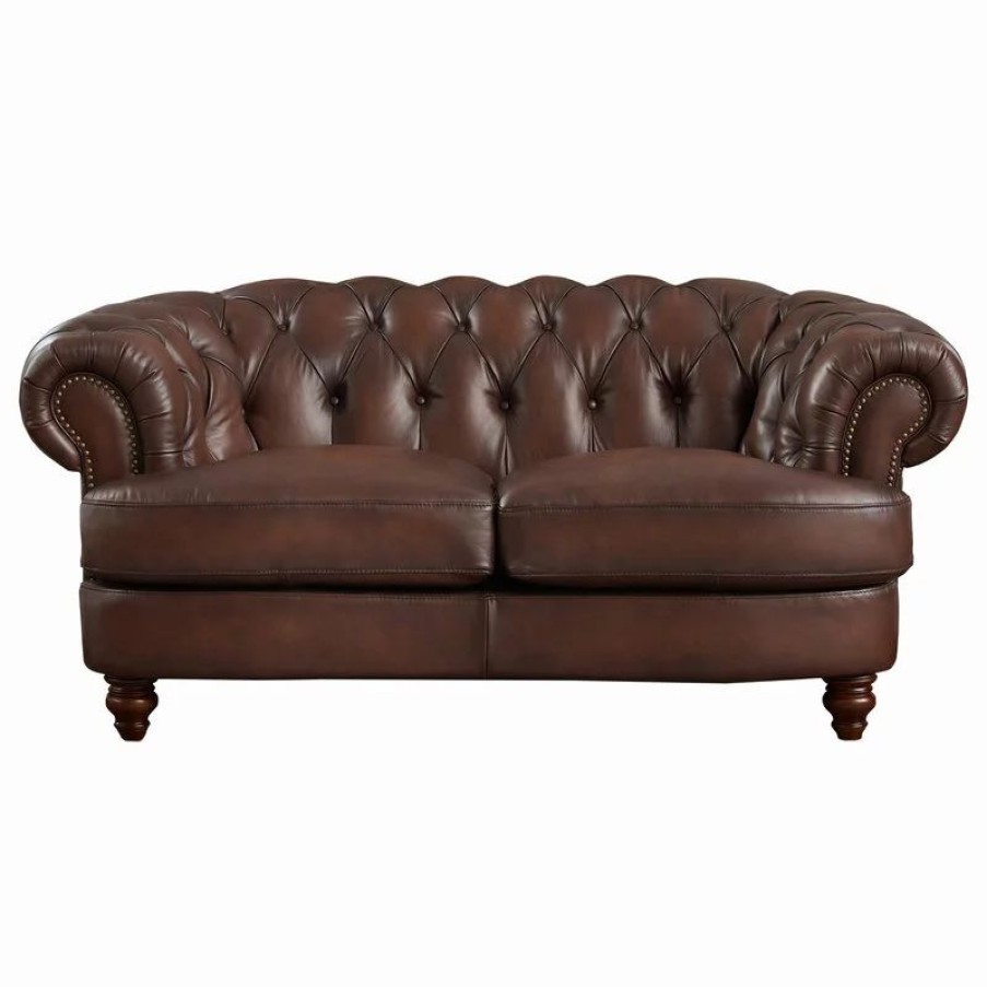 Sofas & Sectionals * | Hydeline Usa Hydeline Newport Top Grain Leather Sofa Collection, 72.5 Loveseat