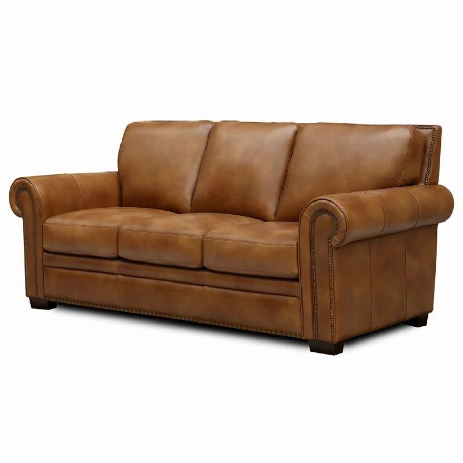 Sofas & Sectionals * | Hello Sofa Home Toulouse Top Grain Leather Sofa