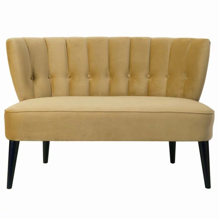 Sofas & Sectionals * | Jennifer Taylor Home Becca Channel And Button Tufted Settee, Gold