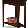 Coffee & Accent Tables * | Leick Home Leick Furniture Recliner Wood Wedge Table In A Chocolate Oak Finish