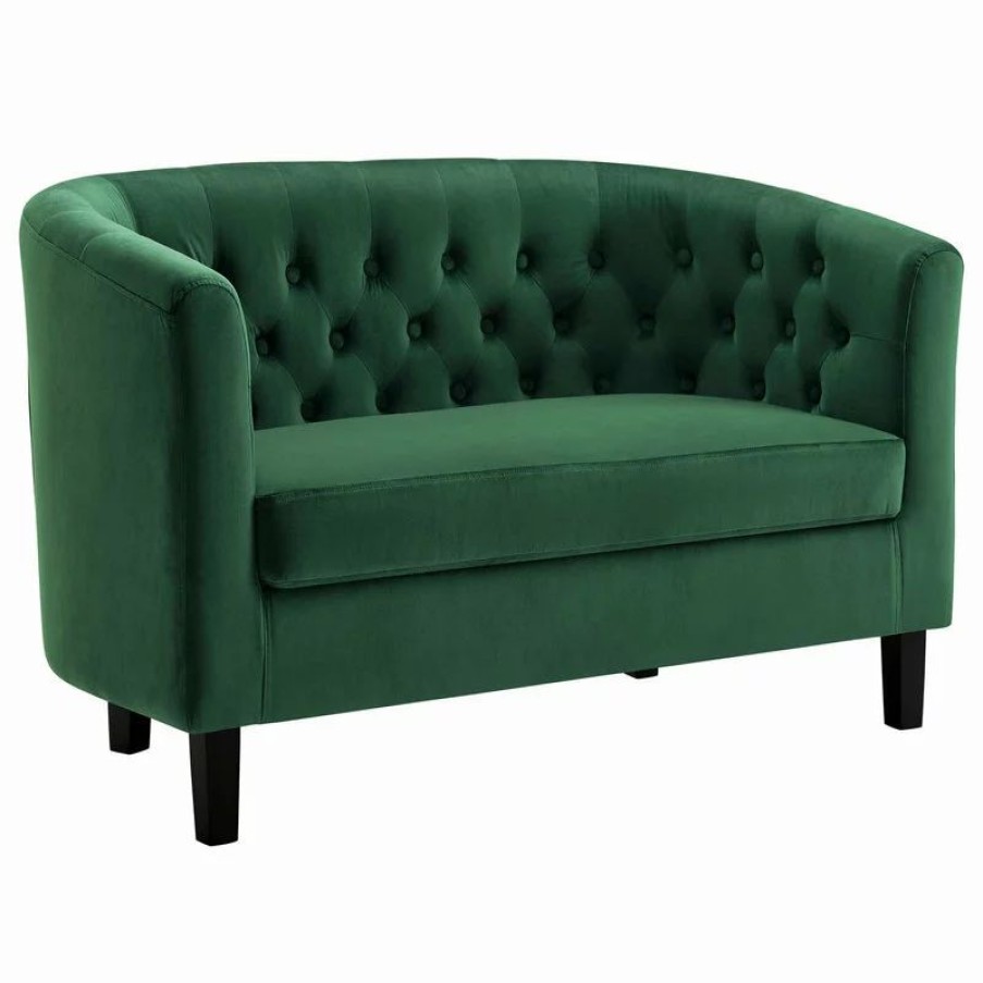 Sofas & Sectionals * | Lexmod Prospect Performance Velvet Loveseat, Emerald
