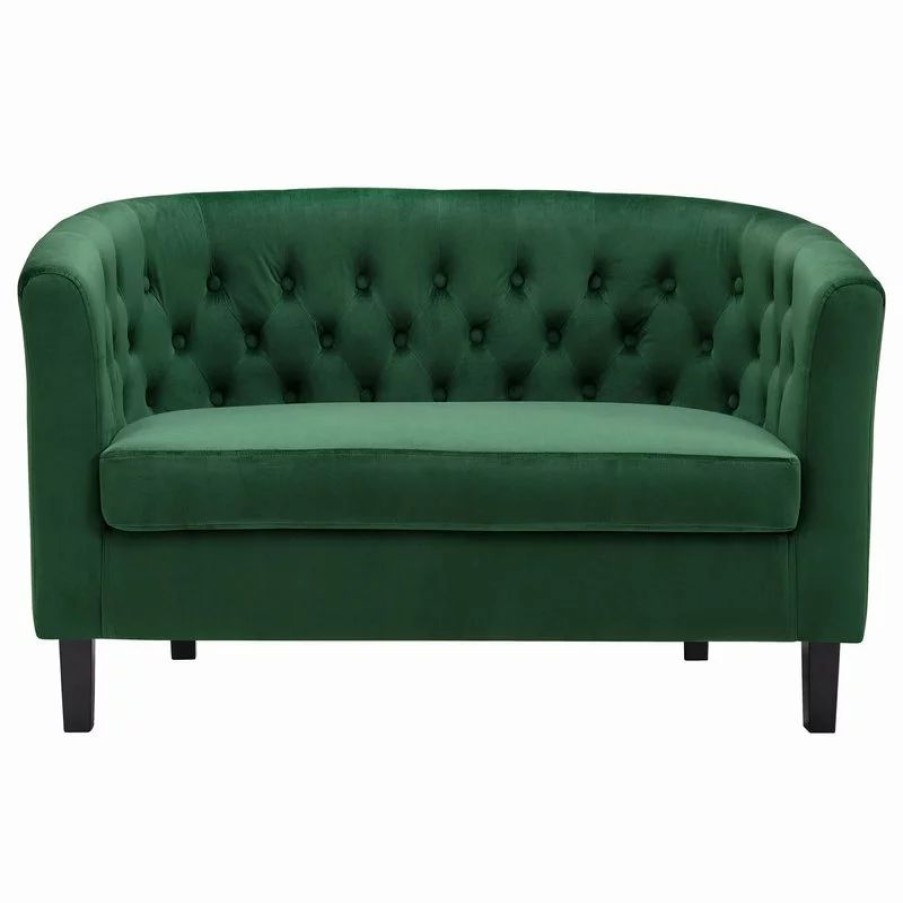 Sofas & Sectionals * | Lexmod Prospect Performance Velvet Loveseat, Emerald