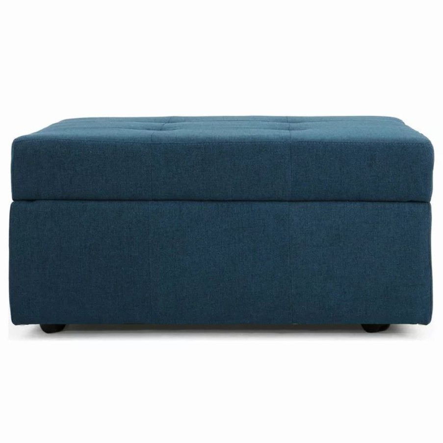 Footstools & Ottomans * | Gdfstudio Gdf Studio Chatsworth Tufted Fabric Storage Ottoman With Rolling Casters