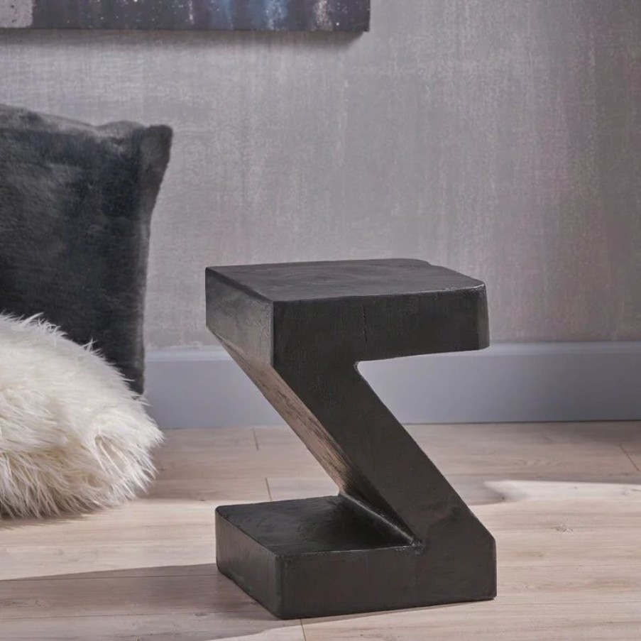 Coffee & Accent Tables * | Gdfstudio Gdf Studio Ligia Light-Weight Concrete Accent Table, Black