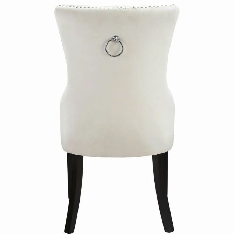 Chairs * | Mod The Monarch Dining Chair, Cream, Velvet, Set Of 2