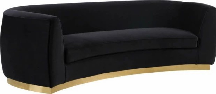 Sofas & Sectionals * | Meridian Furniture Julian Velvet Sofa, Black