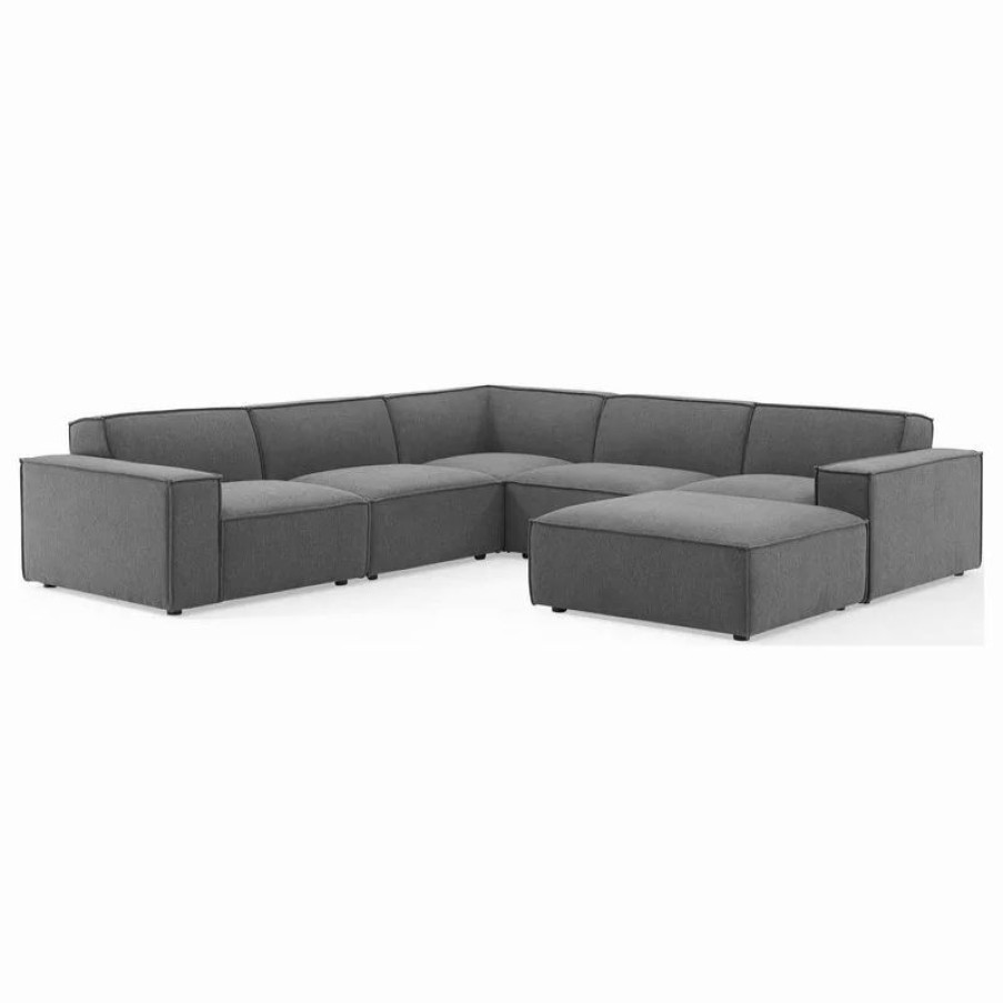 Sofas & Sectionals * | Lexmod Restore 6-Piece Sectional Sofa, Charcoal