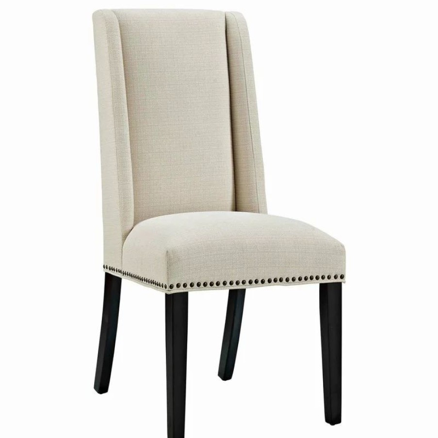 Chairs * | Lexmod Baron Parsons Upholstered Fabric Dining Side Chair, Beige