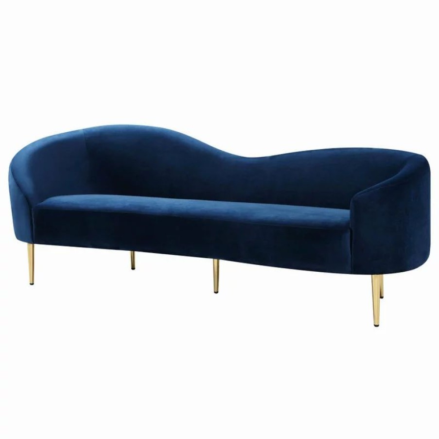 Sofas & Sectionals * | Meridian Furniture Ritz Velvet Sofa, Navy
