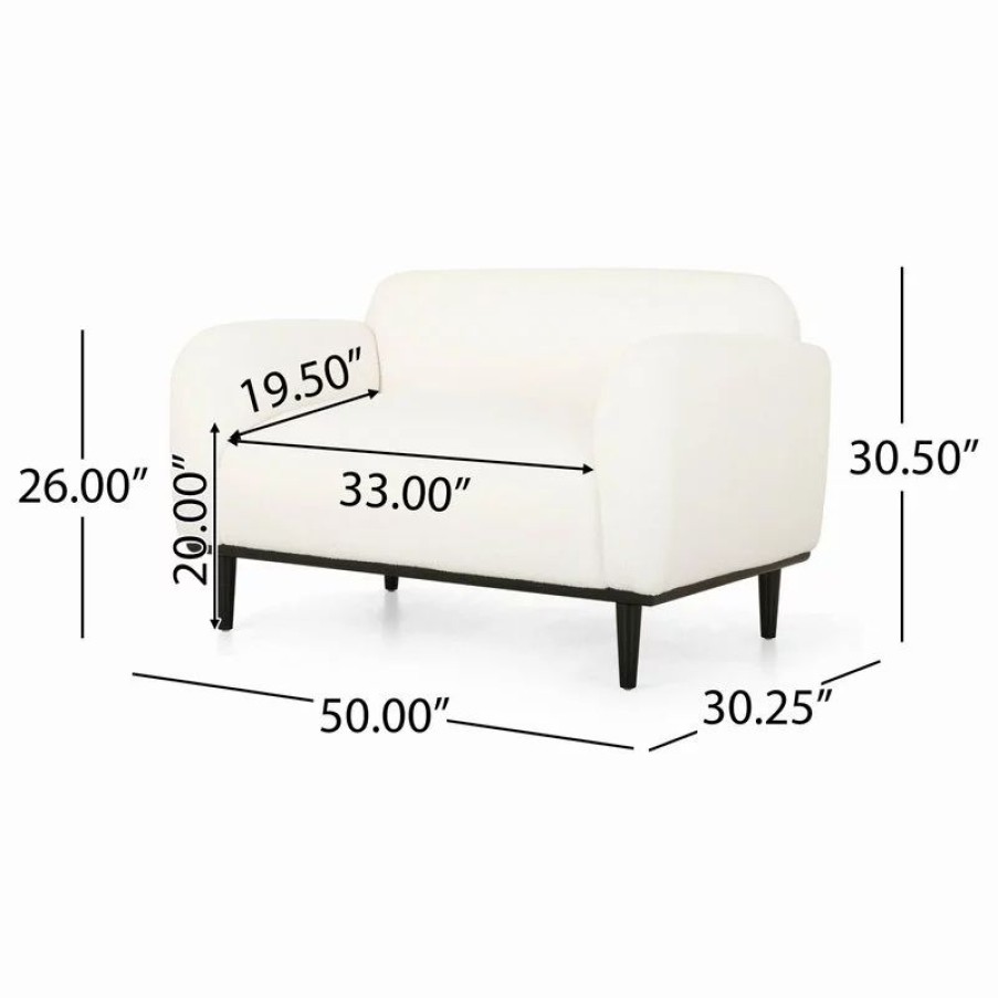 Sofas & Sectionals * | Gdfstudio Sandee Contemporary Upholstered Loveseat