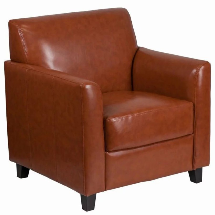 Chairs * | Flash Furniture Hercules Diplomat Leather Reception Chair In Cognac