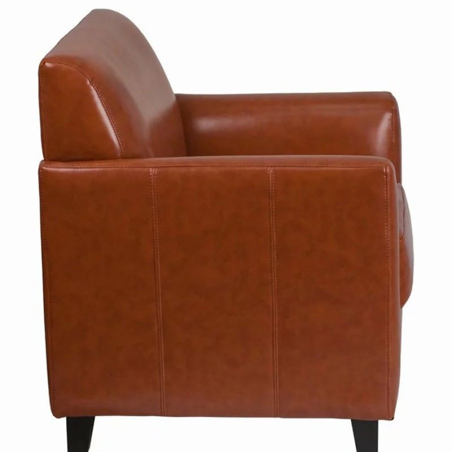 Chairs * | Flash Furniture Hercules Diplomat Leather Reception Chair In Cognac
