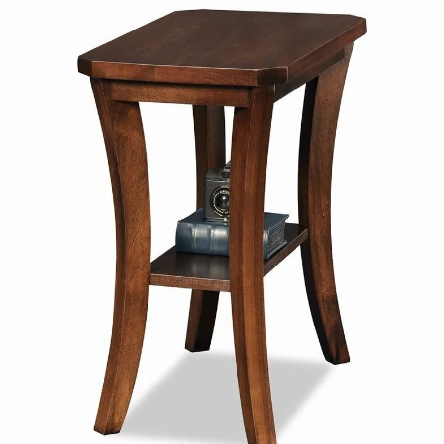 Coffee & Accent Tables * | Leick Home Leick Furniture Boa Wood End Table In Brown Chocolate Cherry