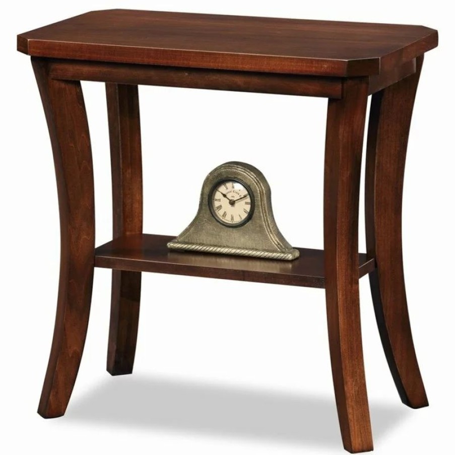 Coffee & Accent Tables * | Leick Home Leick Furniture Boa Wood End Table In Brown Chocolate Cherry