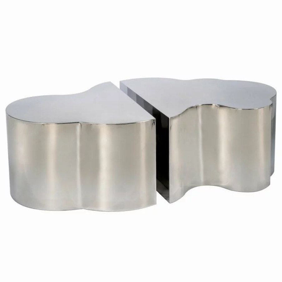 Coffee & Accent Tables * | Statements By J Luca Coffee Table, Silver, 2-Piece Set