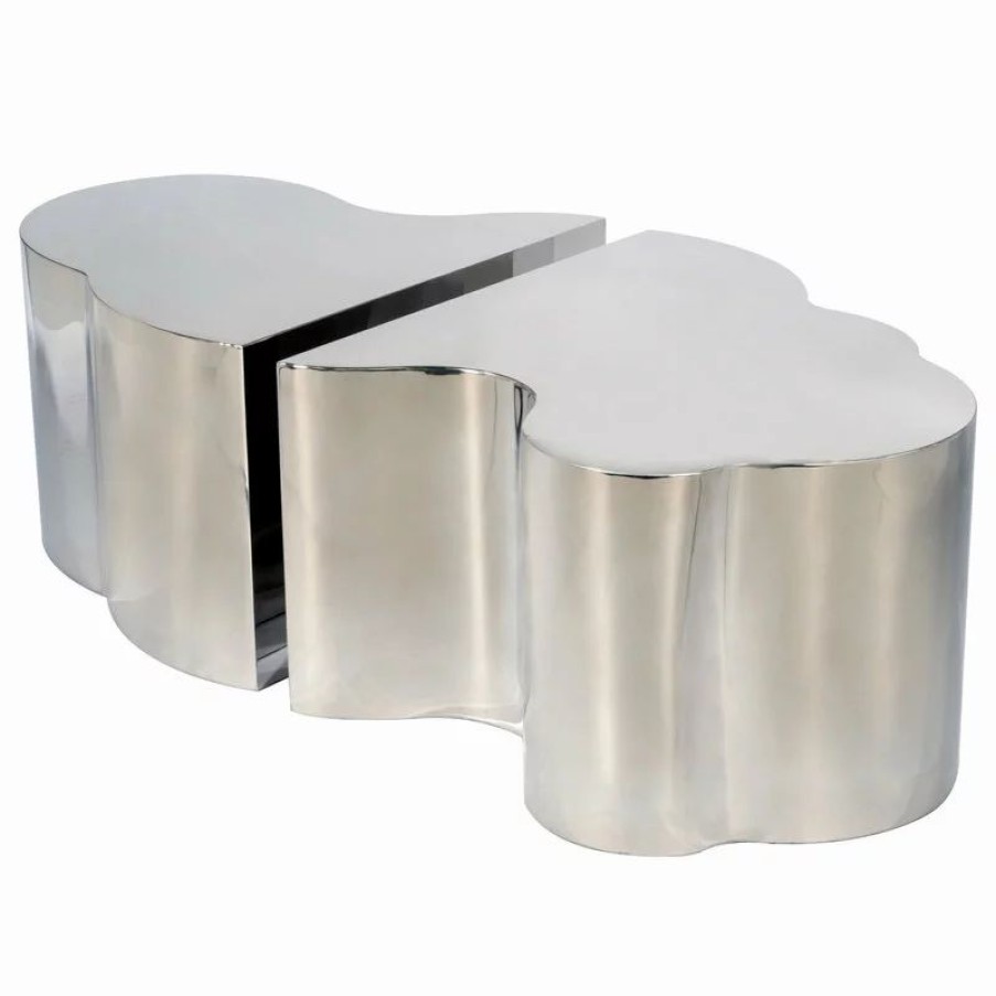 Coffee & Accent Tables * | Statements By J Luca Coffee Table, Silver, 2-Piece Set