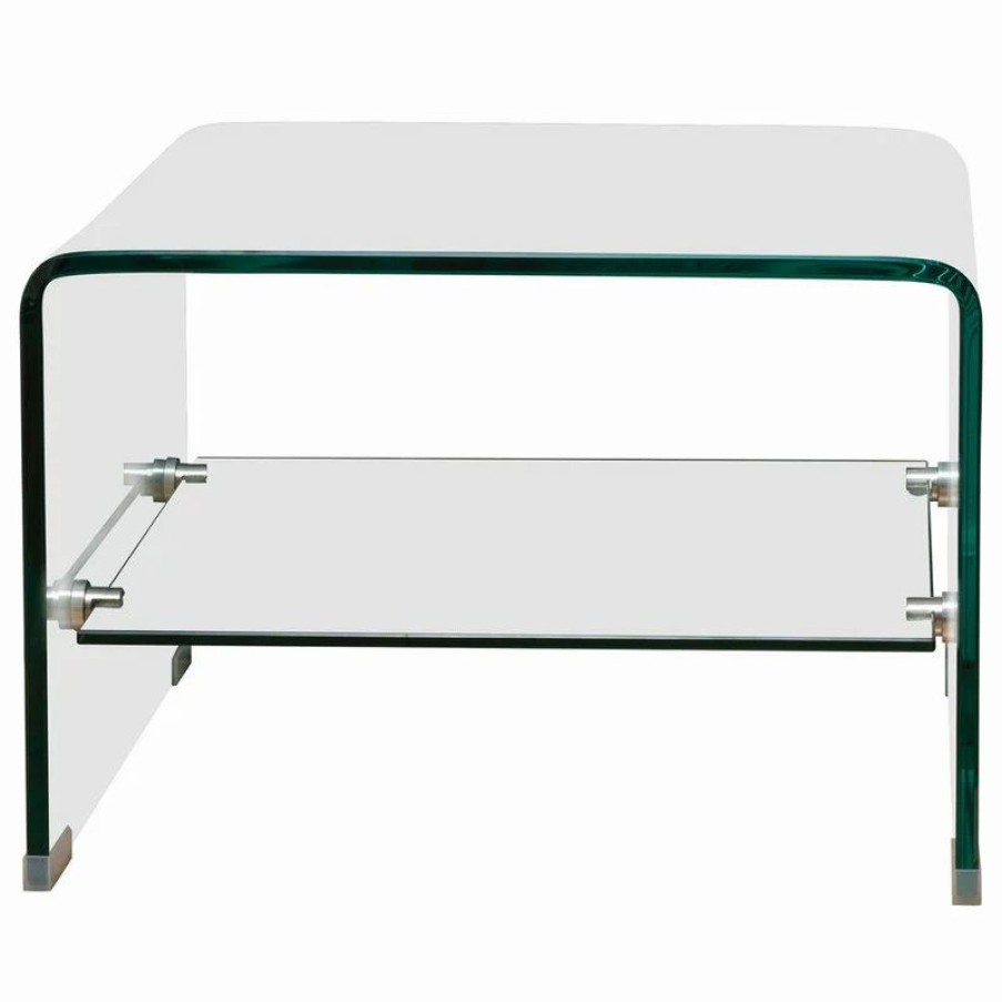 Coffee & Accent Tables * | Gdfstudio Gdf Studio Classon Transparent Glass End Table With Shelf