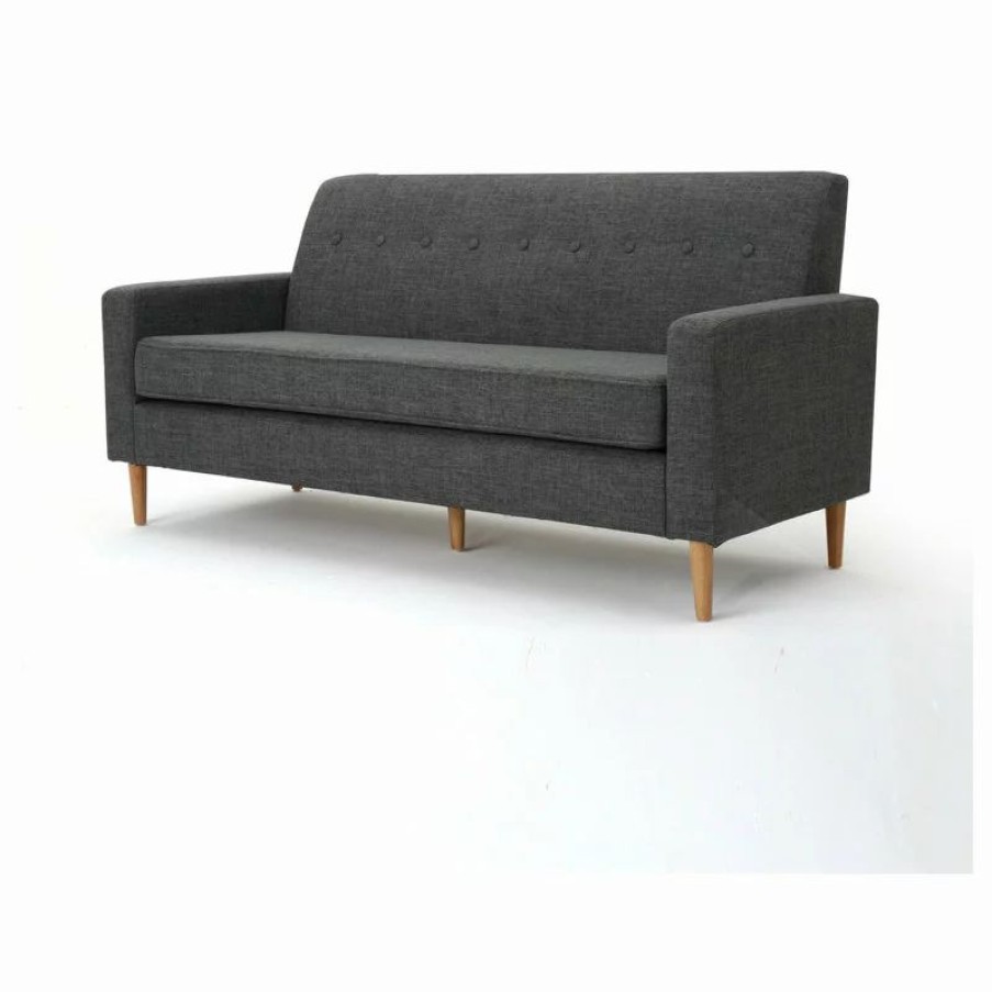 Sofas & Sectionals * | Gdfstudio Gdf Studio Stratford Mid Century Modern Fabric 3-Seat Sofa, Gray