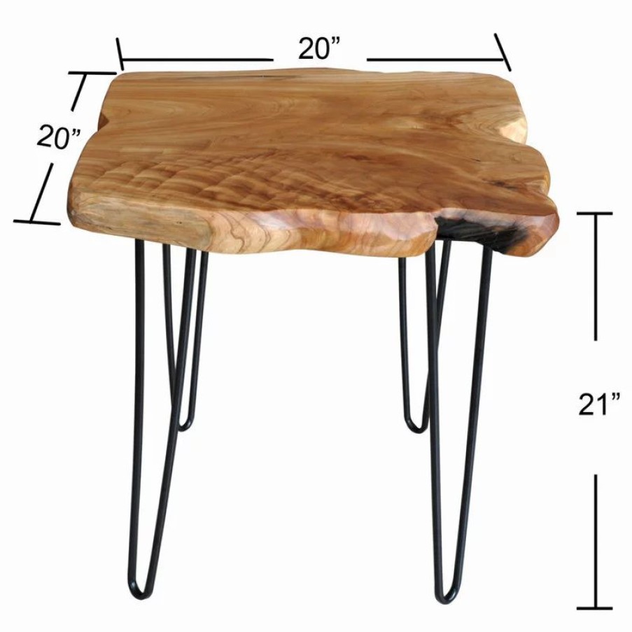 Coffee & Accent Tables * | Greenage Cedar Roots 4 Leg Coffee Table, Cedar, 20 X20 X21