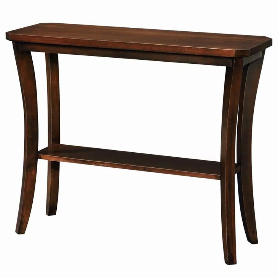 Console Tables * | Leick Home Leick Boa Wood Console Table In Chocolate Cherry