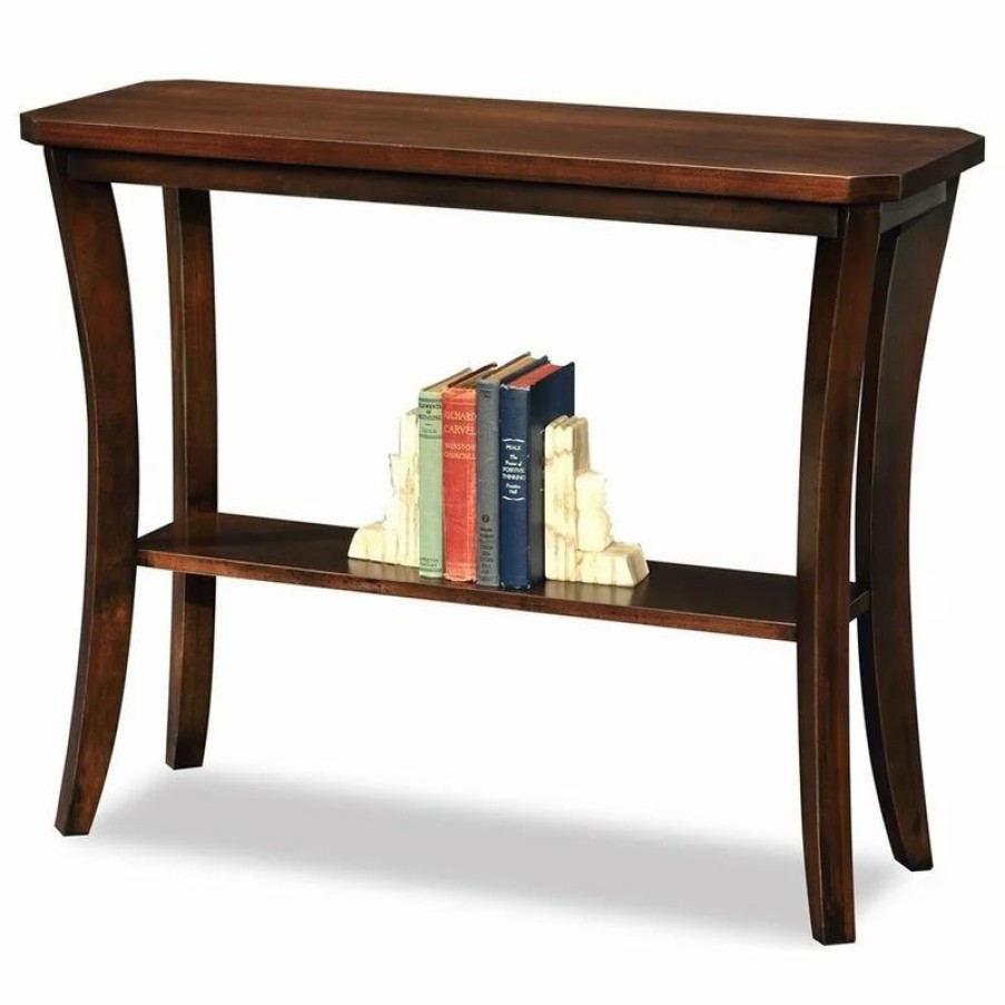 Console Tables * | Leick Home Leick Boa Wood Console Table In Chocolate Cherry