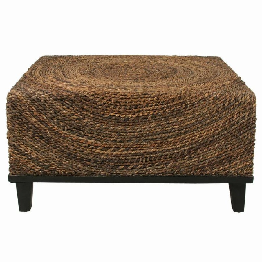 Coffee & Accent Tables * | East At Main'S Chickasaw Brown Abaca Square Coffee Table