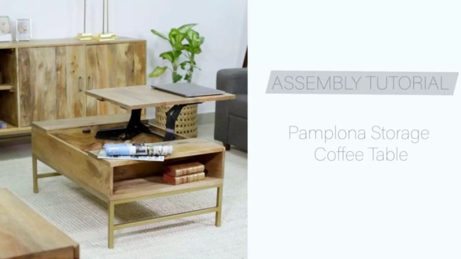 Coffee & Accent Tables * | Madeleine Home Inc. Pamplona Storage Coffee Table, Natural
