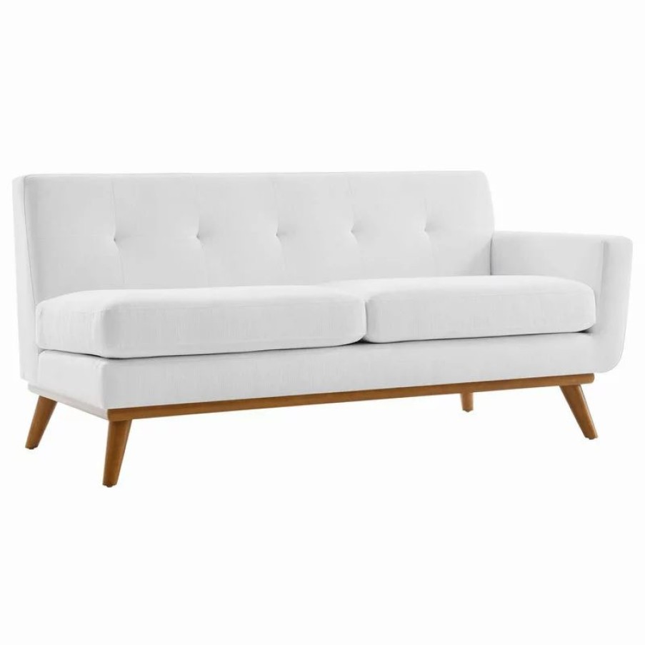 Sofas & Sectionals * | Lexmod Engage Right-Arm Upholstered Fabric Loveseat, White
