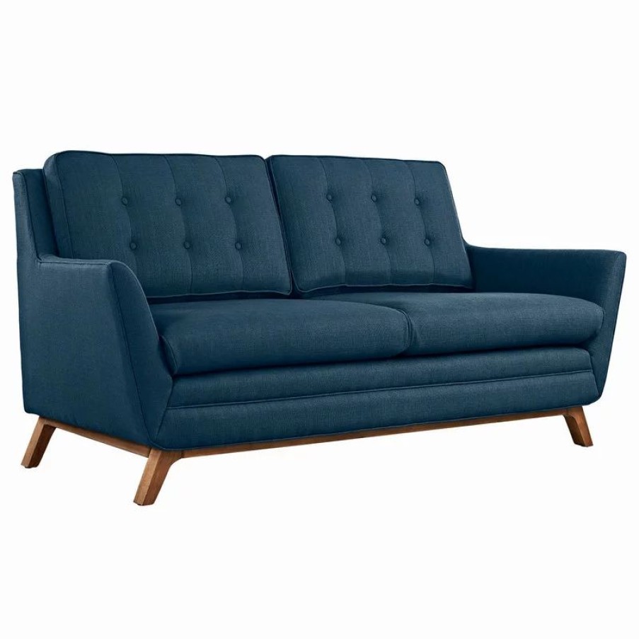 Sofas & Sectionals * | Lexmod Beguile Upholstered Fabric Loveseat, Azure