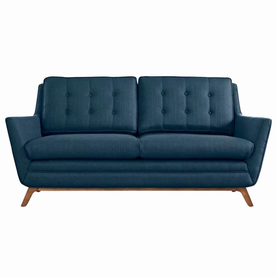 Sofas & Sectionals * | Lexmod Beguile Upholstered Fabric Loveseat, Azure