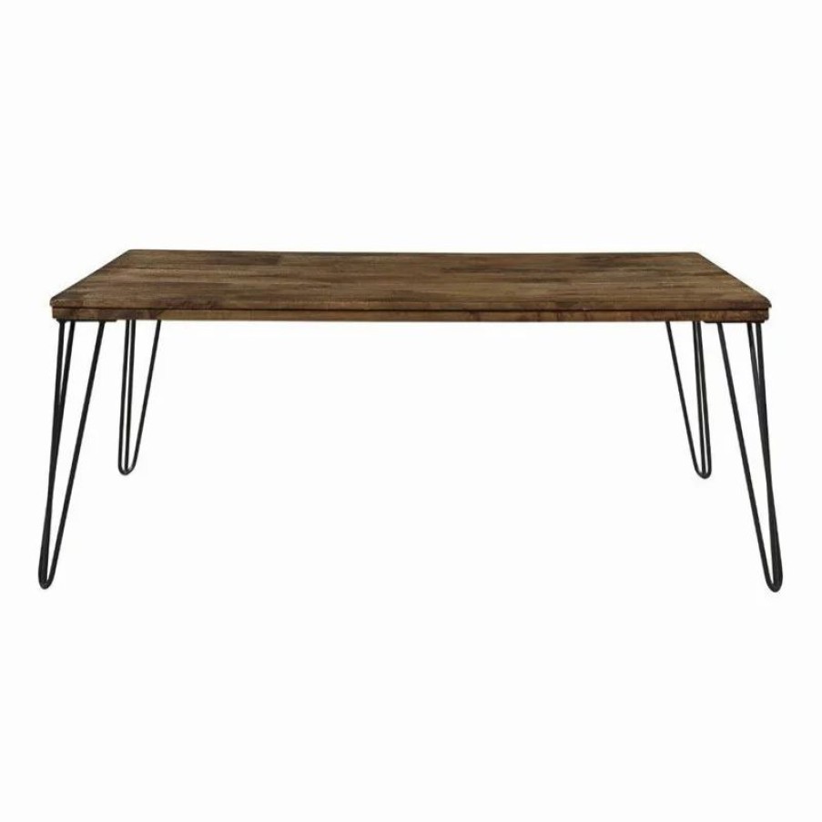 Coffee & Accent Tables * | Domain Industries Inc. Lexicon Kellson Wood Coffee Table In Rustic Oak And Black
