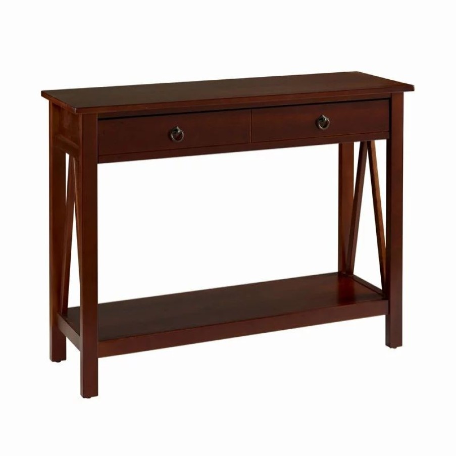 Console Tables * | Linon Home Decor Products Linon Titian Wood One Drawer Console Table In Brown