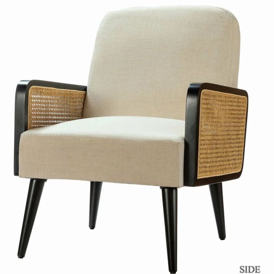 Chairs * | Karat Home Elva Armchair, Linen