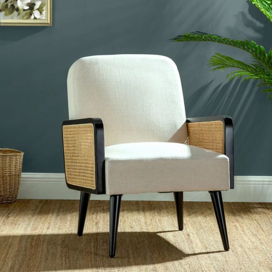 Chairs * | Karat Home Elva Armchair, Linen