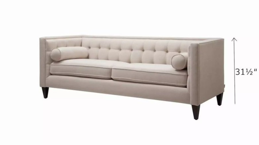 Sofas & Sectionals * | Jennifer Taylor Home Jack 84 Modern Tuxedo Tufted Sofa, Sky Neutral Beige