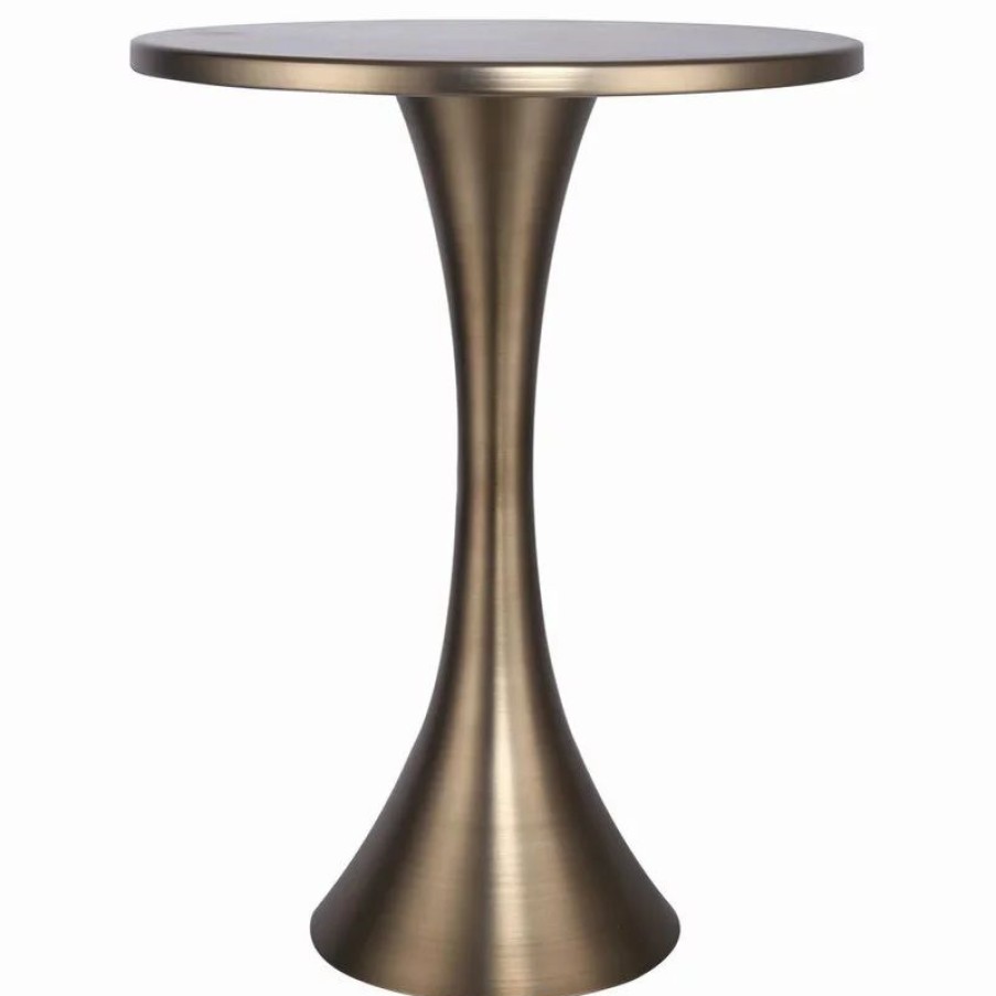 Coffee & Accent Tables * | Lumisource 24 H Round Metal Matte Golden Bronze Accent Table