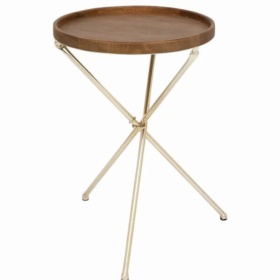 Coffee & Accent Tables * | Gwg Outlet Metal Wooden Tray Table, 20 X25