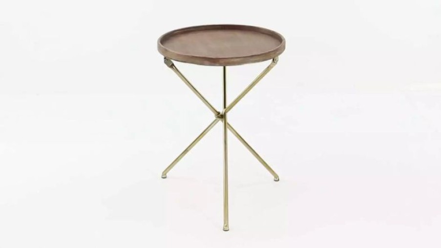 Coffee & Accent Tables * | Gwg Outlet Metal Wooden Tray Table, 20 X25