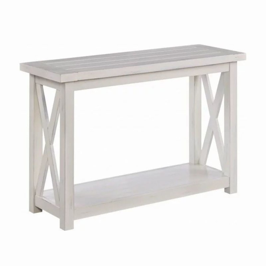Console Tables * | Homestyles Seaside Lodge Wood Console Table In Off White