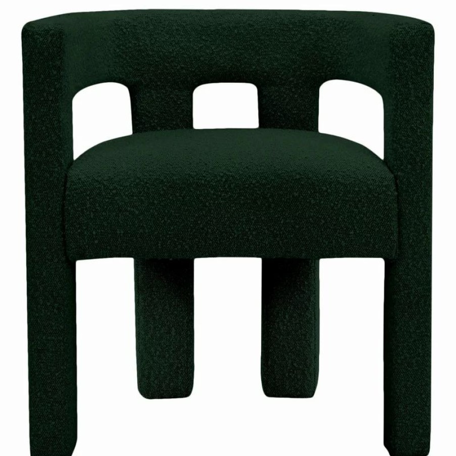 Chairs * | Mod The Camille Dining Chair, Boucle Fabric, Green