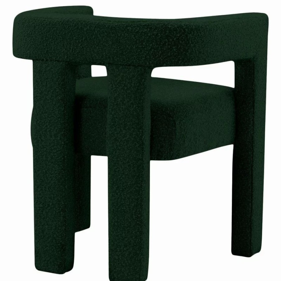 Chairs * | Mod The Camille Dining Chair, Boucle Fabric, Green