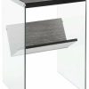 Coffee & Accent Tables * | Convenience Concepts Soho End Table, Weathered Gray/Glass