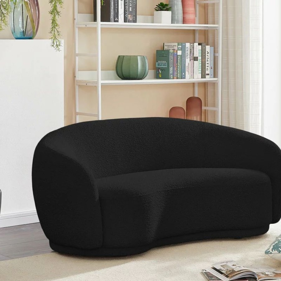 Sofas & Sectionals * | Meridian Furniture Hyde Boucle Fabric Sofa, Black