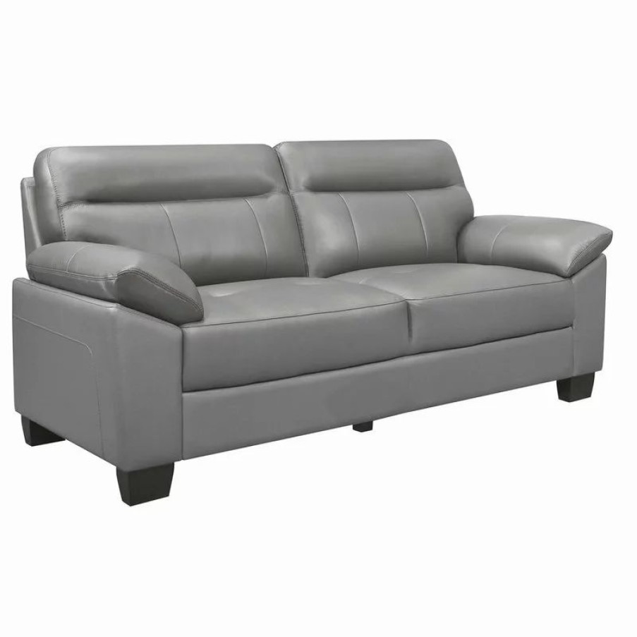 Sofas & Sectionals * | Lexicon Home Escolar Leather Sofa Collection, Gray, Sofa